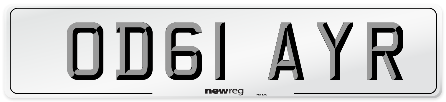 OD61 AYR Number Plate from New Reg
